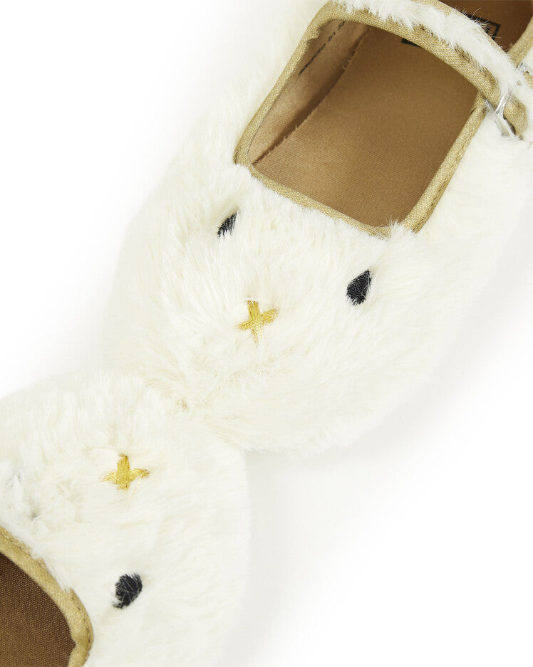 girls mia slippers white