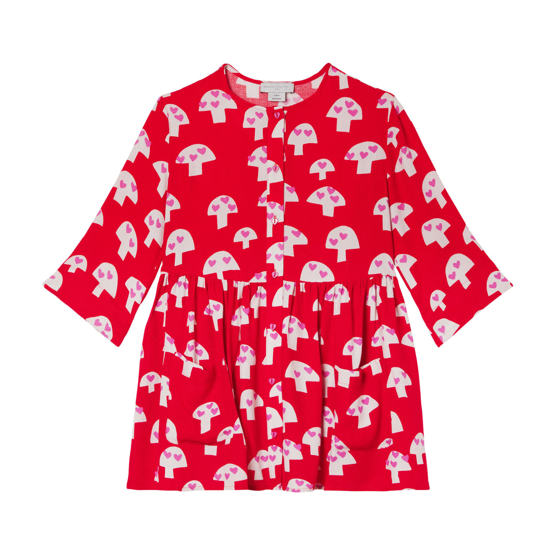 mushroom viscose crepe dress red