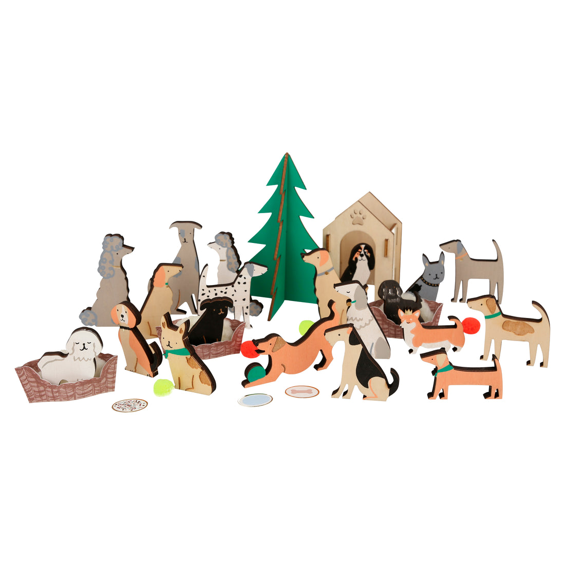 wooden dog advent calendar