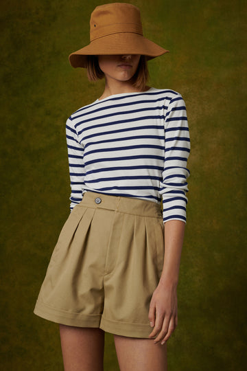 katy long sleeve tee marine stripe