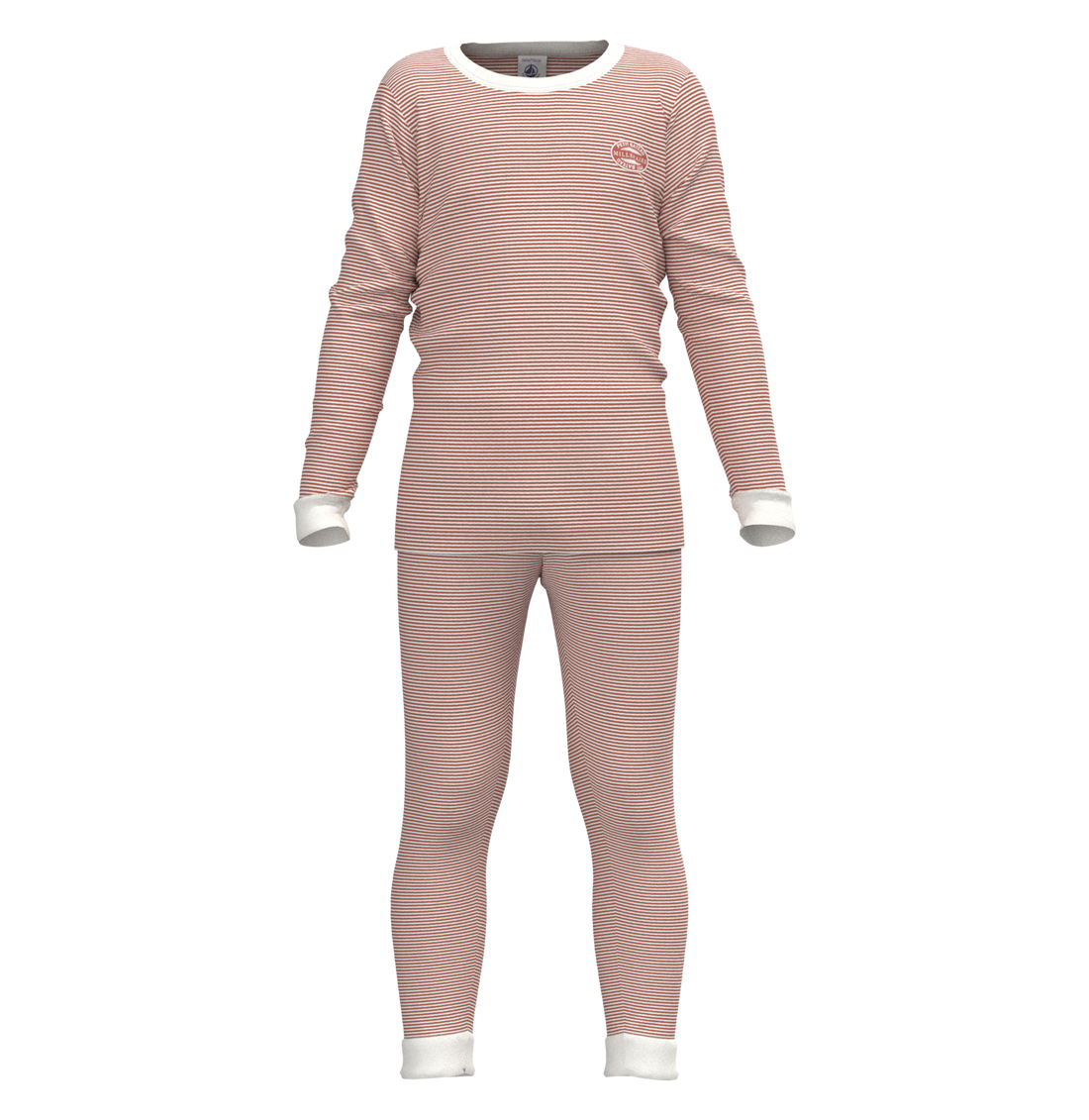 striped ls loungewear pink white