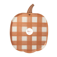 gingham pumpkin plates