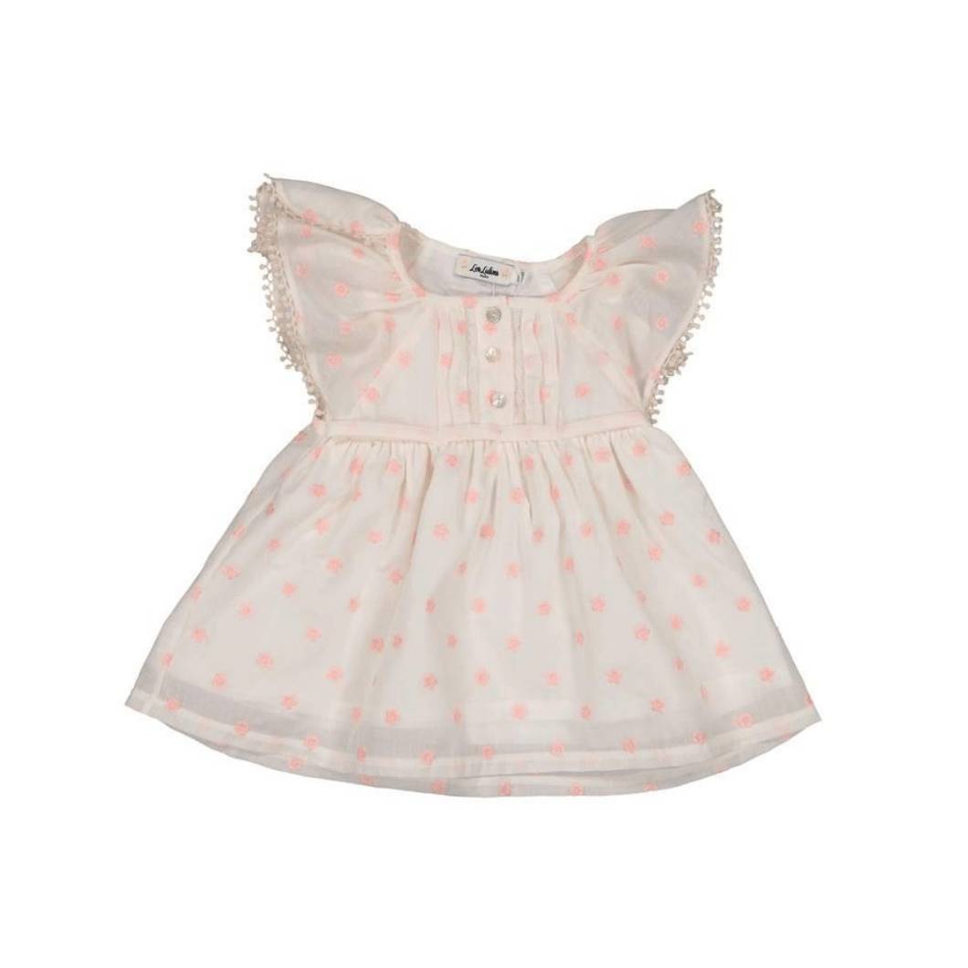 romane dress pink white