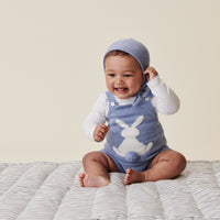 baby crispa knit dungarees blue