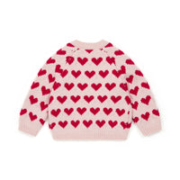 baby jacquard hearts cardigan