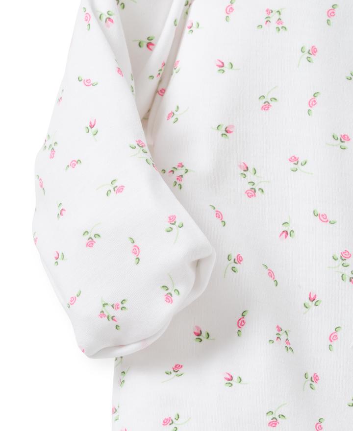 garden roses print footie