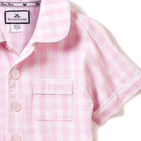 baby gingham short set pink
