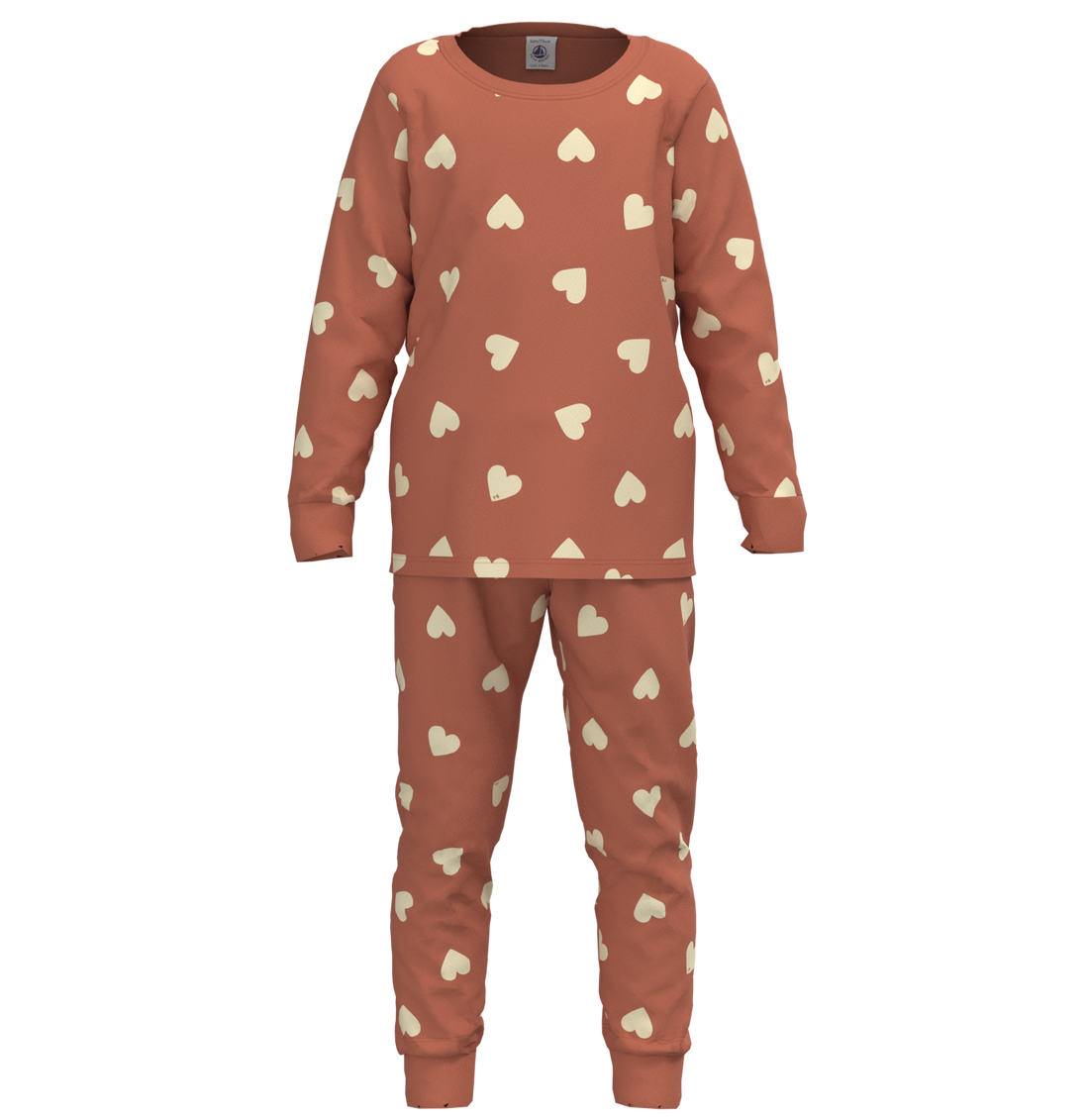 heart print ls loungewear clay