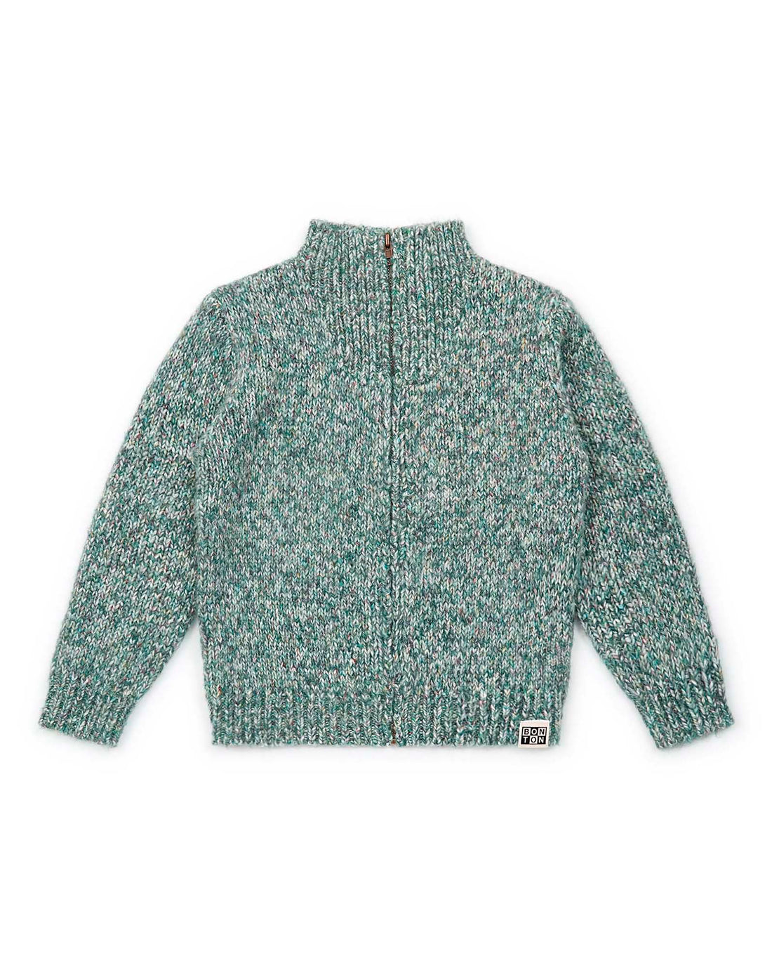 zipper cardigan chine vert
