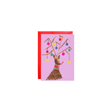 blitzen's ornaments petite greeting card