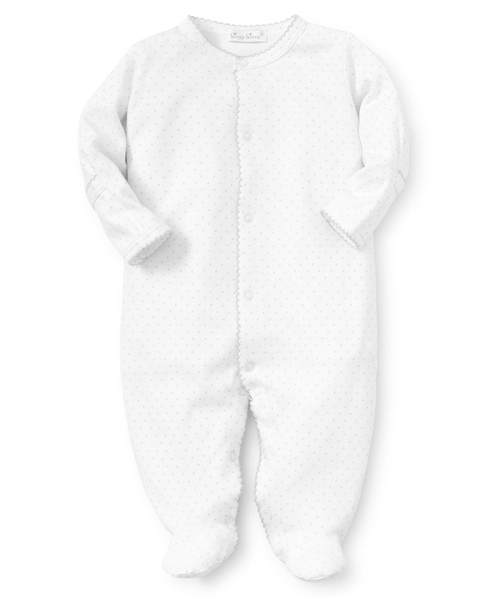 kissy polka dot footie