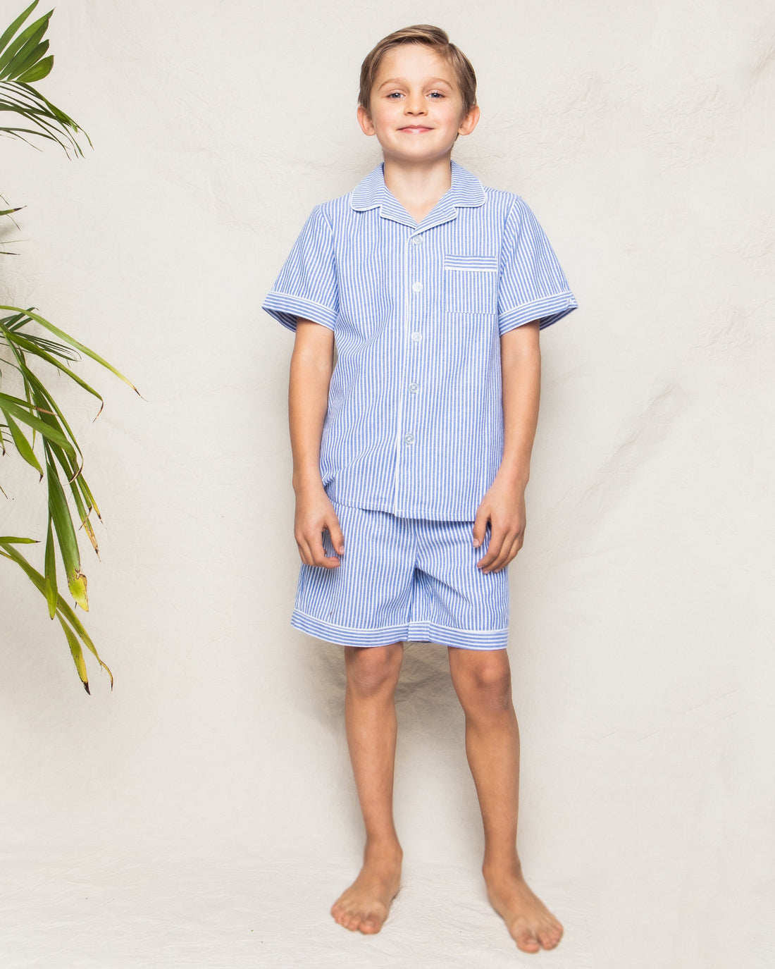seersucker short set french blue