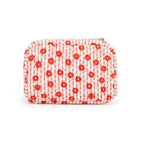 printed fabric pouch red floral